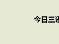 今日三语（今日三极神）