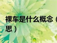 裸车是什么概念（今日别人说的裸车是什么意思）