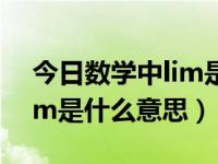 今日数学中lim是什么意思啊（今日数学中lim是什么意思）