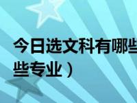 今日选文科有哪些专业可选（今日选文科有哪些专业）