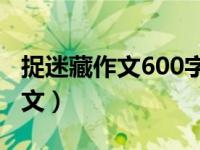 捉迷藏作文600字作文怎么写（今日捉迷藏作文）