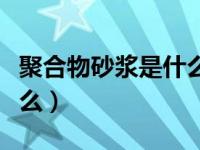 聚合物砂浆是什么意思（今日聚合物砂浆是什么）