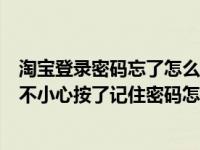 淘宝登录密码忘了怎么办怎么改回来（今日淘宝网登陆密码不小心按了记住密码怎样取消）