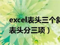 excel表头三个斜线怎么弄（今日excel表格表头分三项）