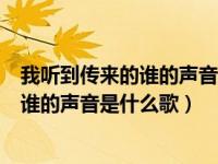 我听到传来的谁的声音是什么歌的歌词（今日我听到传来的谁的声音是什么歌）