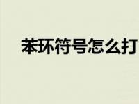 苯环符号怎么打（今日苯环怎么打出来）