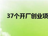 37个开厂创业项目（今日开厂创业项目）