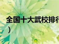 全国十大武校排行榜（今日全国十大武校排名）
