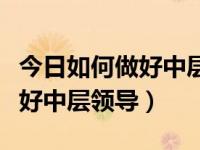 今日如何做好中层领导干部工作（今日如何做好中层领导）