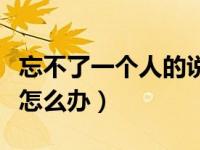 忘不了一个人的说说短句（今日忘不了一个人怎么办）