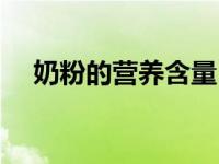 奶粉的营养含量（今日奶粉的营养成分）