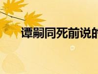 谭嗣同死前说的话（今日谭嗣同之死）
