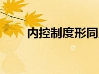 内控制度形同虚设（今日形同虚设）