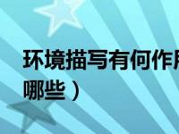 环境描写有何作用?（今日环境描写的作用有哪些）