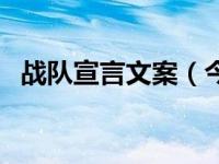 战队宣言文案（今日战队宣言大全要霸气）