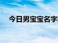 今日男宝宝名字取名（今日男宝宝名字）