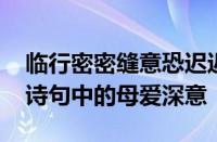 临行密密缝意恐迟迟归的意思是什么 游子吟诗句中的母爱深意